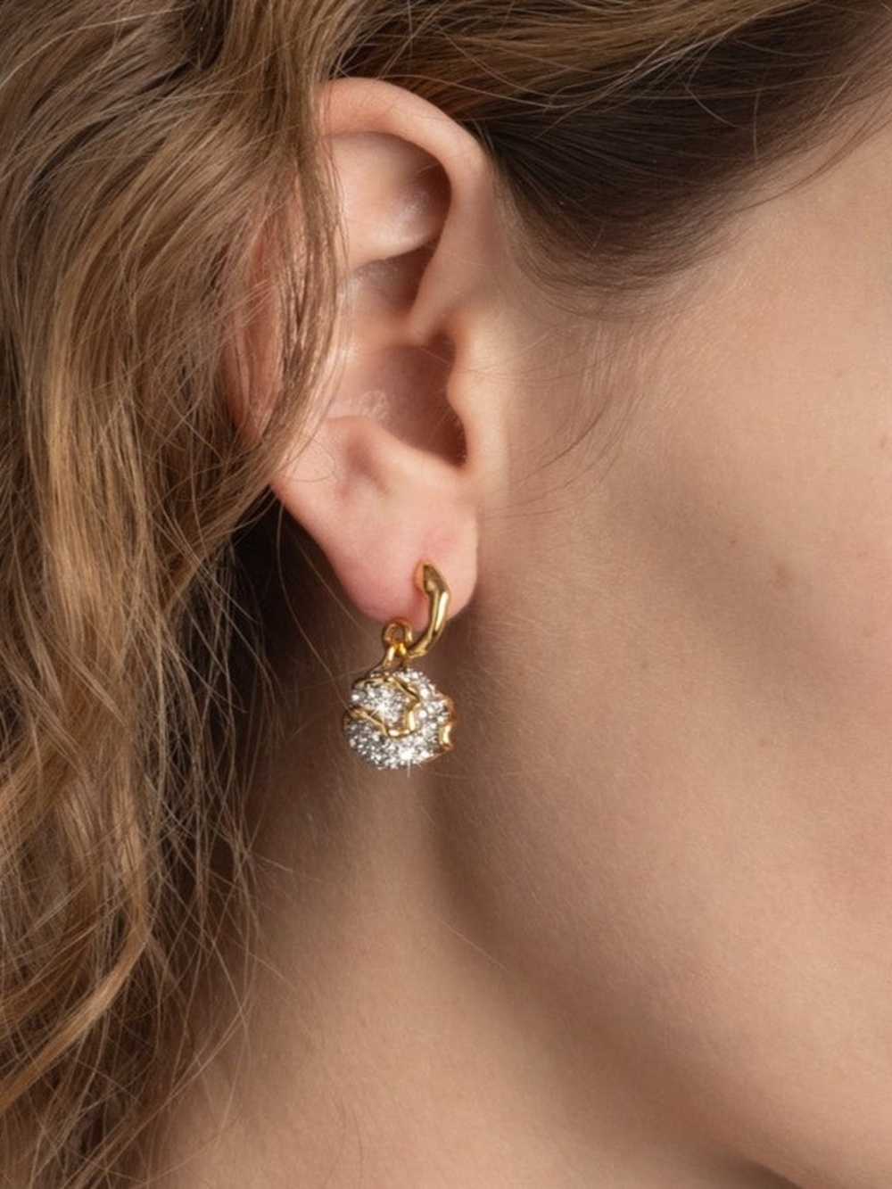 Alexis Bittar Solanales Crystal Petite Pebble Hoop Earring - Picture 2 of 3